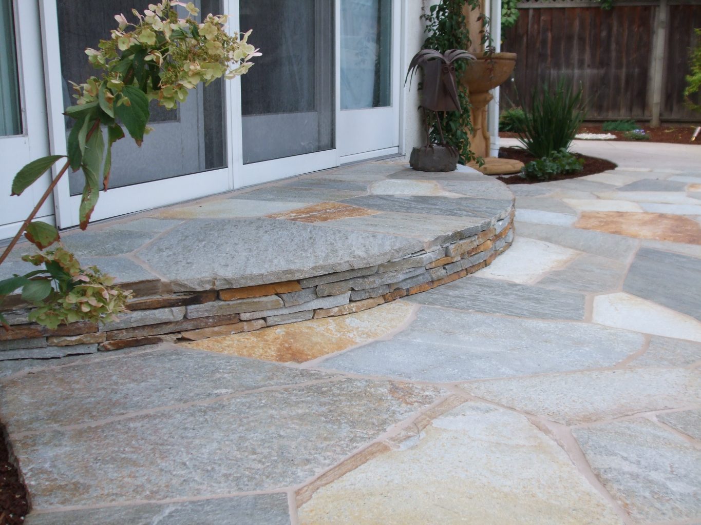 flagstone patio and patio crescent step